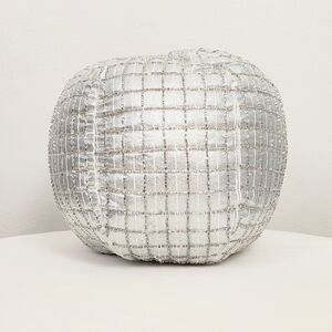Elie Tahari Disco Pillow 10" Decorative Ball Silver Beaded Round Pillow Home